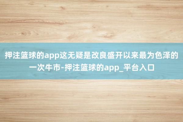 押注篮球的app这无疑是改良盛开以来最为色泽的一次牛市-押注篮球的app_平台入口
