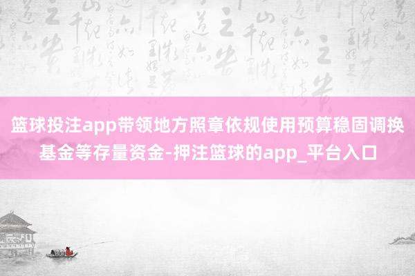 篮球投注app带领地方照章依规使用预算稳固调换基金等存量资金-押注篮球的app_平台入口