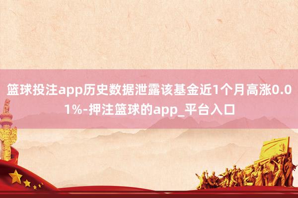 篮球投注app历史数据泄露该基金近1个月高涨0.01%-押注篮球的app_平台入口