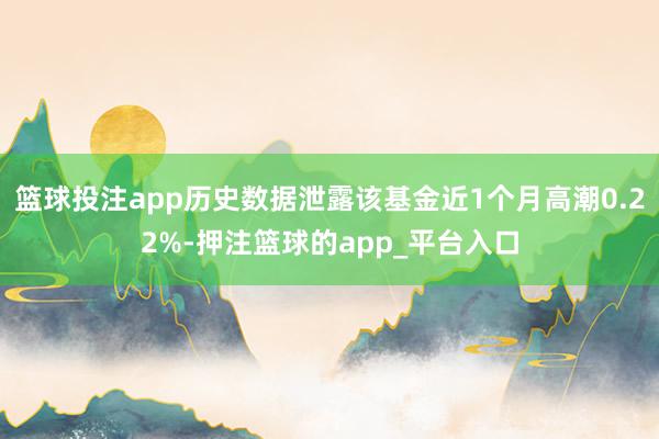 篮球投注app历史数据泄露该基金近1个月高潮0.22%-押注篮球的app_平台入口