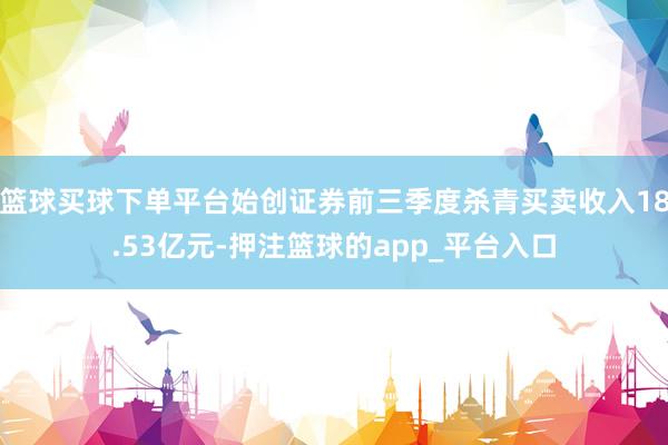 篮球买球下单平台始创证券前三季度杀青买卖收入18.53亿元-押注篮球的app_平台入口
