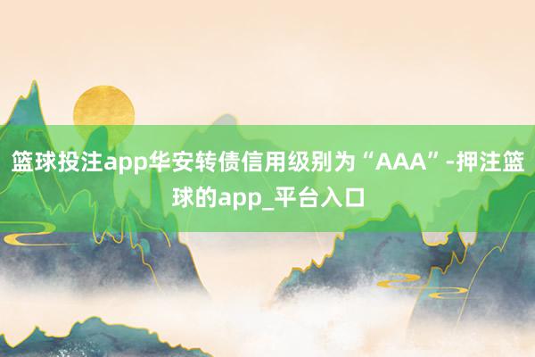 篮球投注app华安转债信用级别为“AAA”-押注篮球的app_平台入口