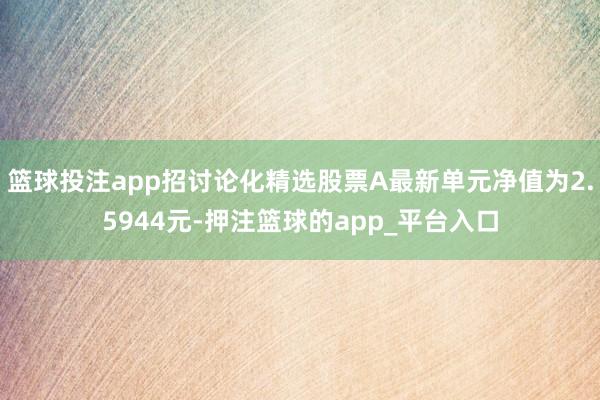 篮球投注app招讨论化精选股票A最新单元净值为2.5944元-押注篮球的app_平台入口