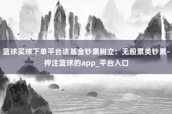 篮球买球下单平台该基金钞票树立：无股票类钞票-押注篮球的app_平台入口