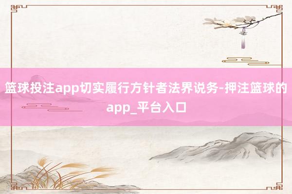 篮球投注app切实履行方针者法界说务-押注篮球的app_平台入口