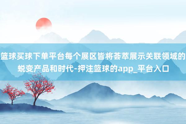 篮球买球下单平台每个展区皆将荟萃展示关联领域的蜕变产品和时代-押注篮球的app_平台入口