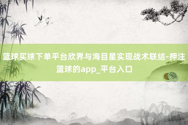 篮球买球下单平台欣界与海目星实现战术联结-押注篮球的app_平台入口