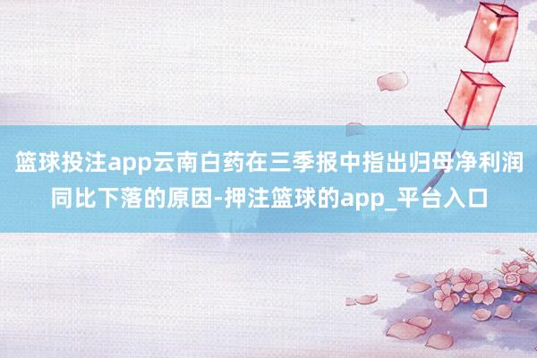 篮球投注app云南白药在三季报中指出归母净利润同比下落的原因-押注篮球的app_平台入口