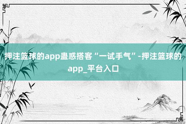 押注篮球的app蛊惑搭客“一试手气”-押注篮球的app_平台入口