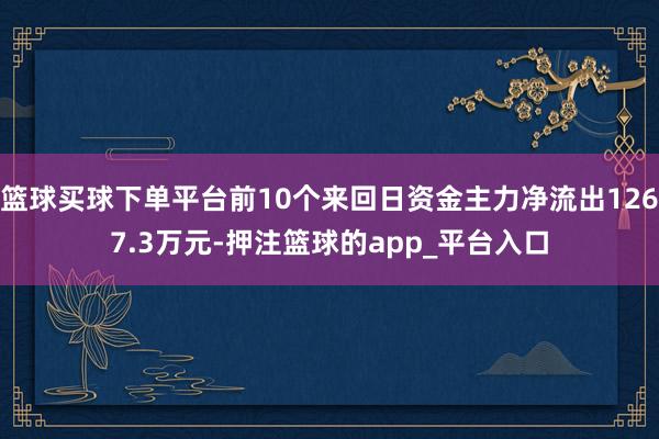 篮球买球下单平台前10个来回日资金主力净流出1267.3万元