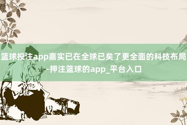 篮球投注app嘉实已在全球已矣了更全面的科技布局-押注篮球的