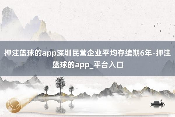 押注篮球的app深圳民营企业平均存续期6年-押注篮球的app