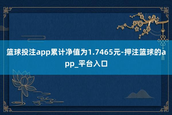 篮球投注app累计净值为1.7465元-押注篮球的app_平台入口
