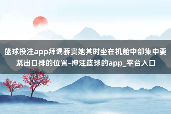 篮球投注app拜谒骄贵她其时坐在机舱中部集中要紧出口排的位置