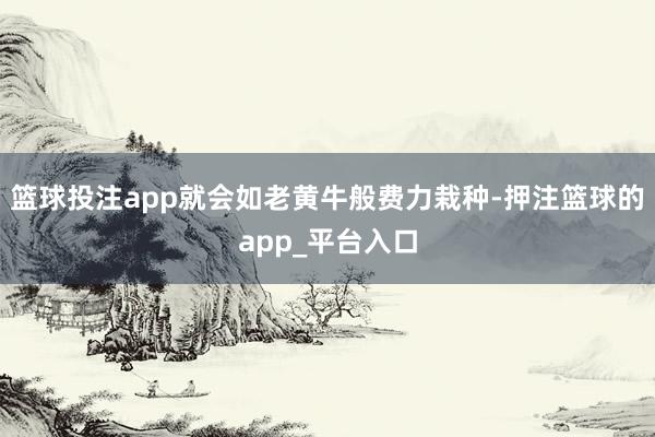 篮球投注app就会如老黄牛般费力栽种-押注篮球的app_平台