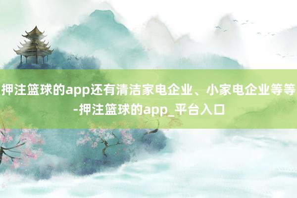 押注篮球的app还有清洁家电企业、小家电企业等等-押注篮球的